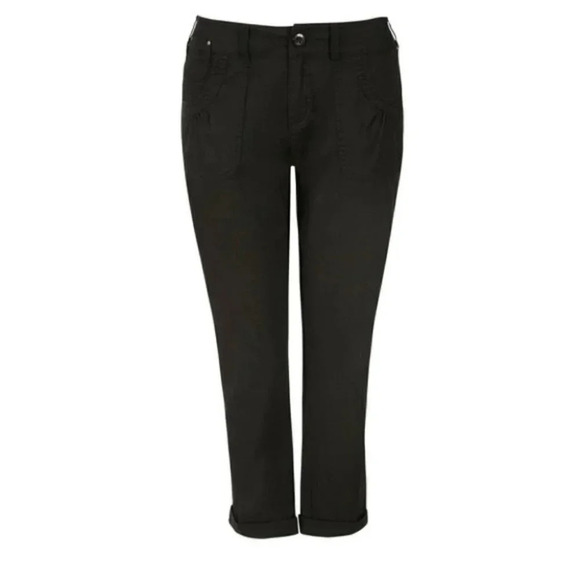 Ricki's Cropped Ankle Pants Black Cotton Capri Mid Rise  Size 2 NWOT - Picture 1 of 15
